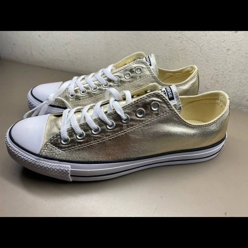 New Unisex Converse All Star CTAS Ox Light Gold/White 153181F Men 11/Women 13 - Picture 2 of 5